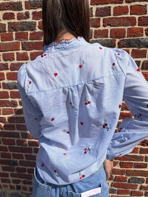 Chemise à motifs rouge