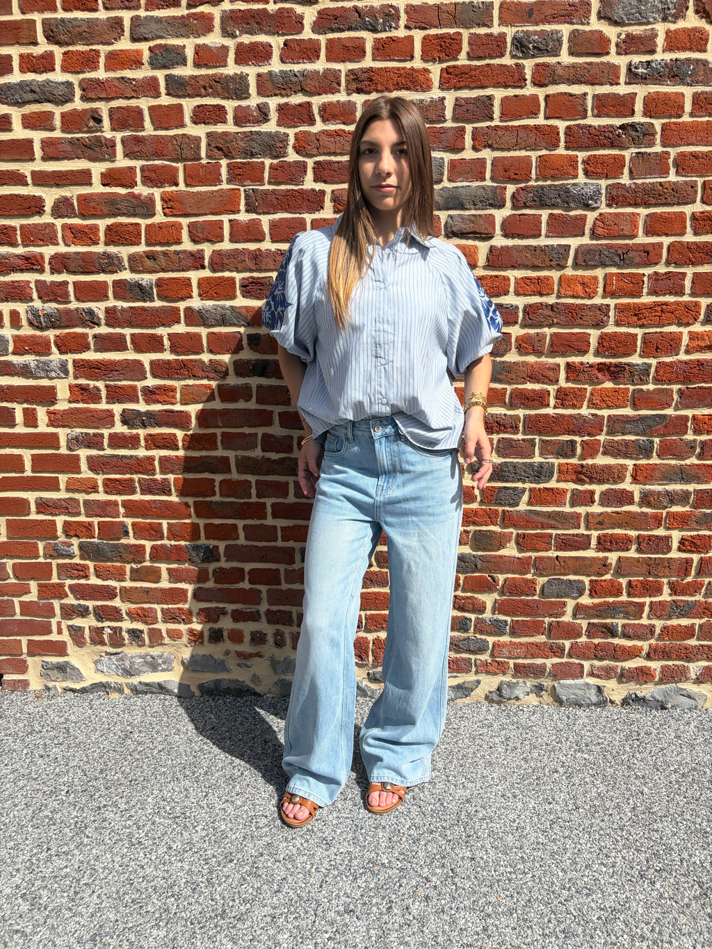 Chemise Bordée à courtes manches