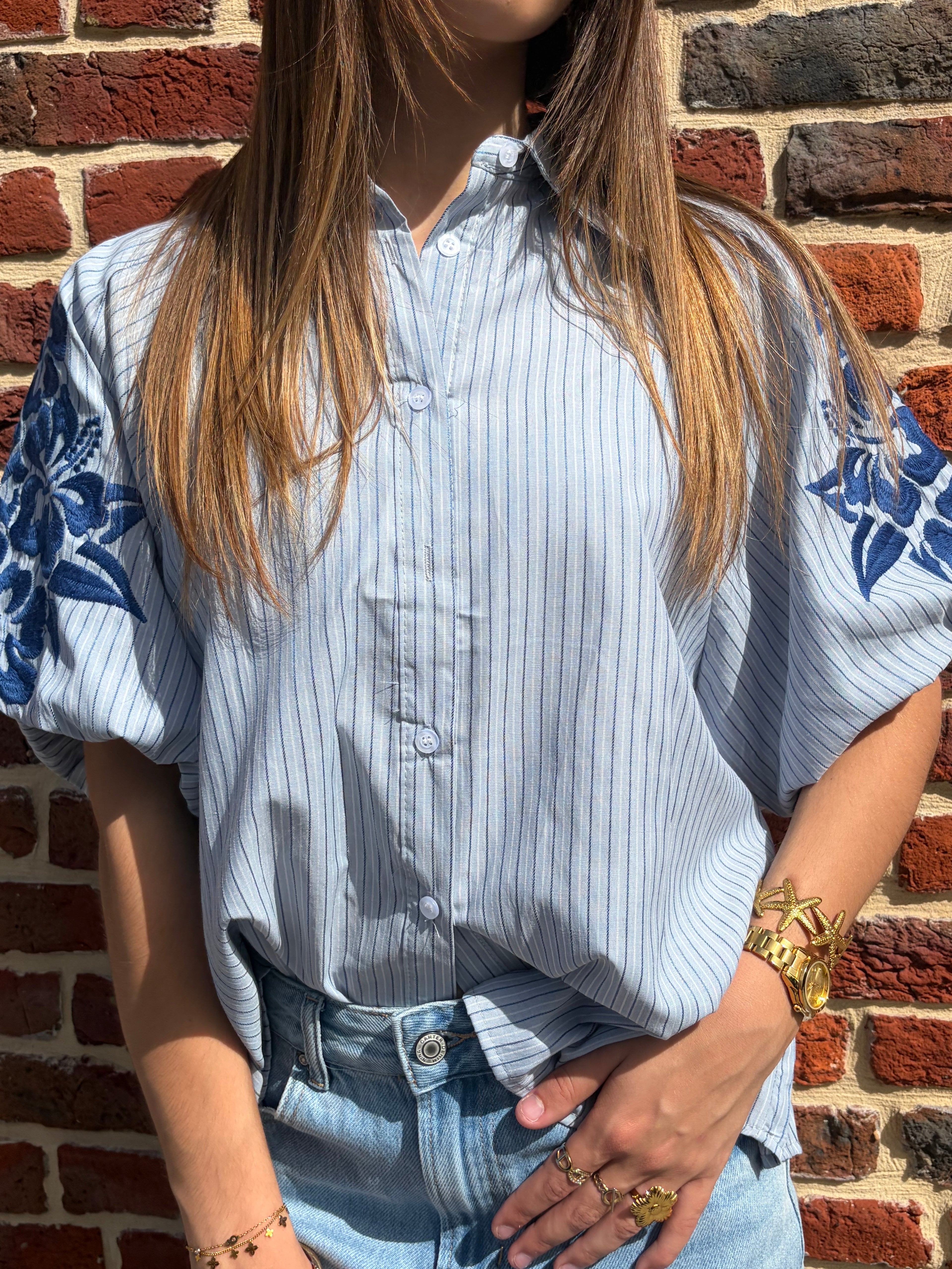 Chemise Bordée à courtes manches